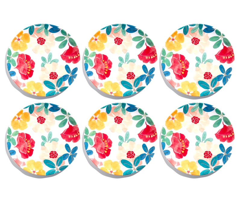 Floral Melamine Plates set of 2