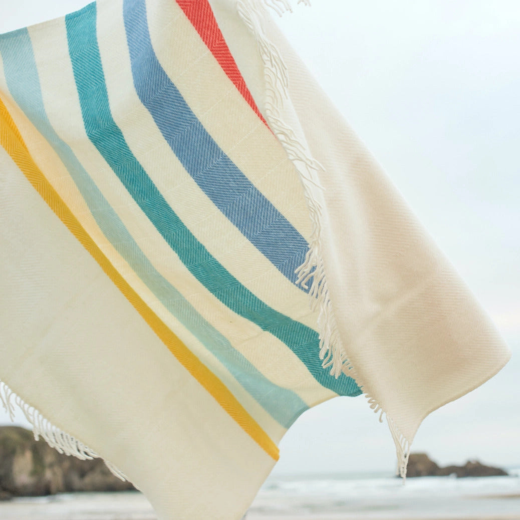 Seaside Stripe Wool Blanket