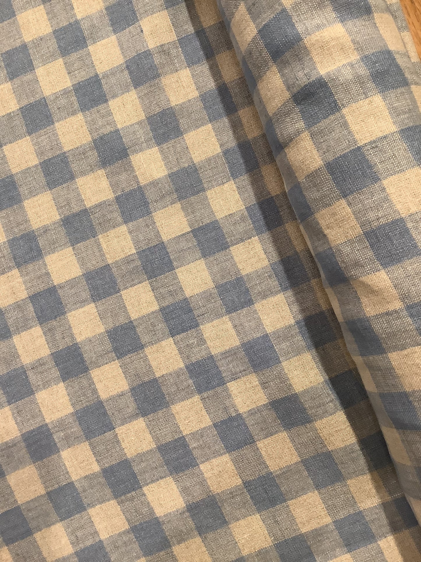 Washed Linen Check - Blue