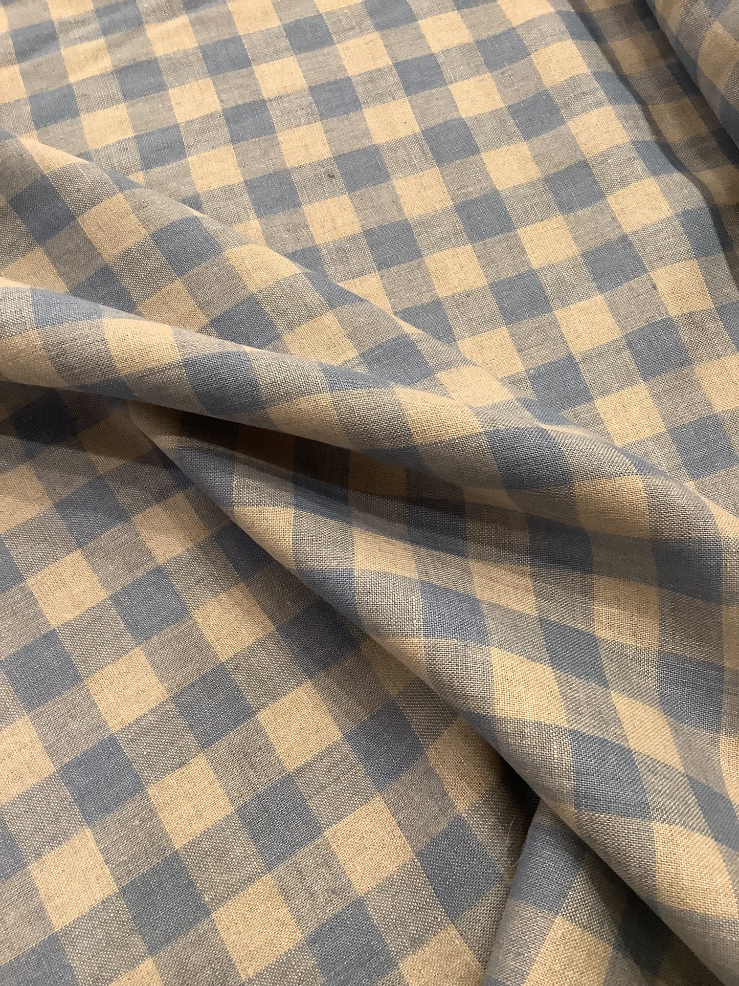 Washed Linen Check - Blue