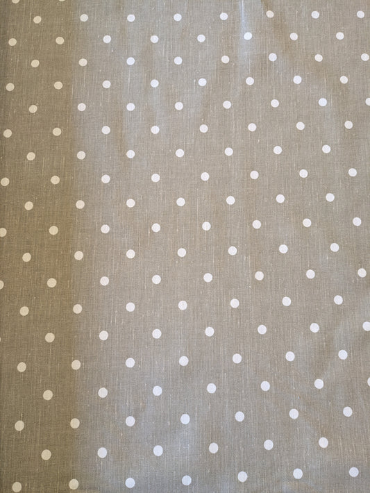 Natural Linen Polka Dot