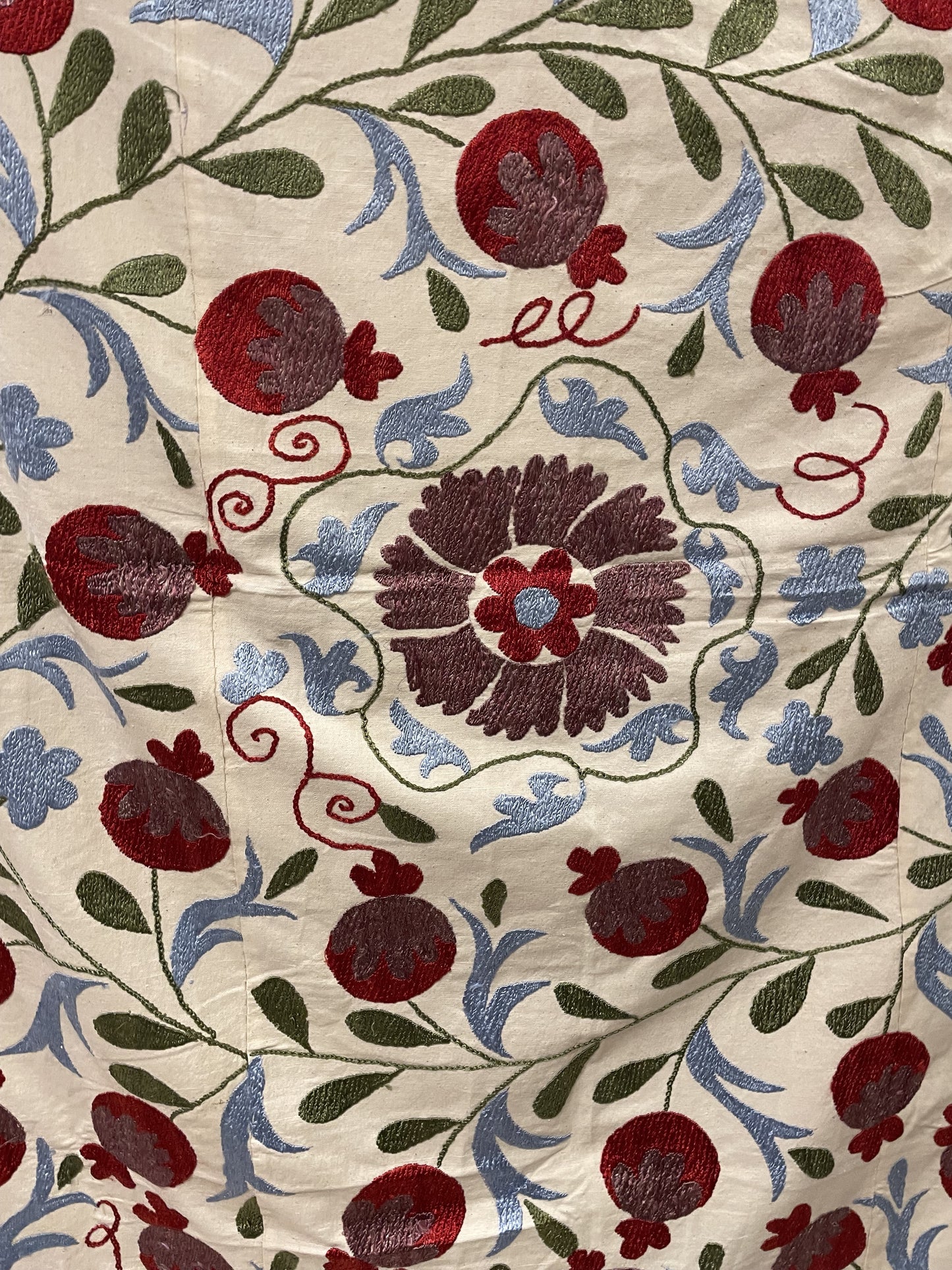 Large Vintage Red Berries Suzani - Upstairs Downstairs Interiors