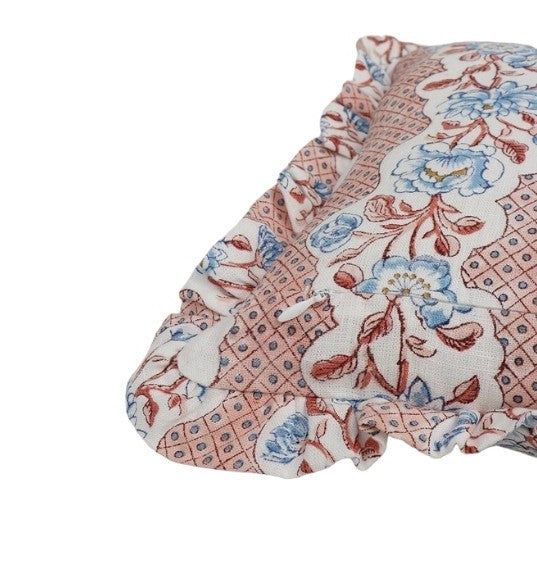 Frilled Floral Trellis Rectangle Cushion