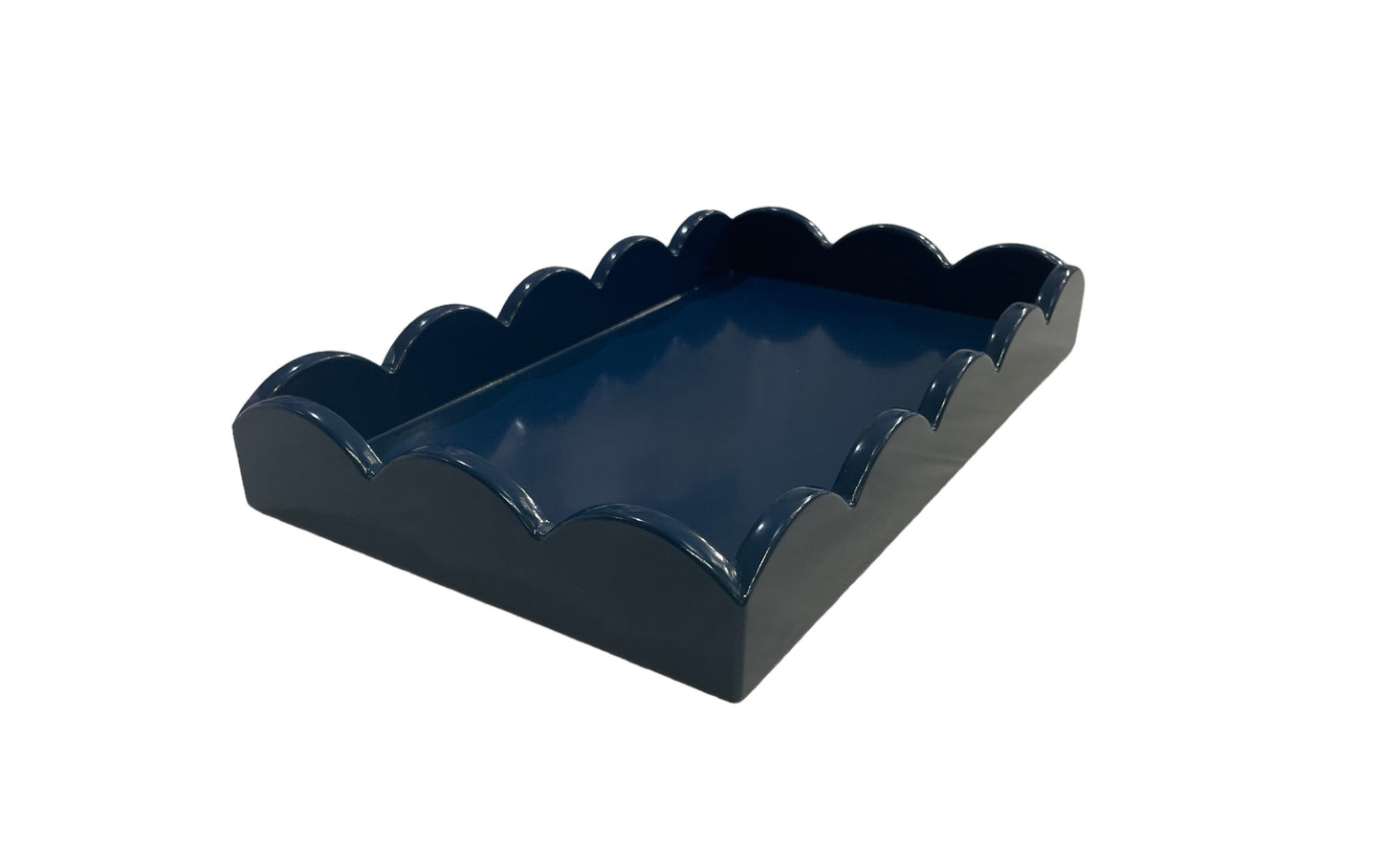 Ocean Blue Small Scalloped Tray - Upstairs Downstairs Interiors