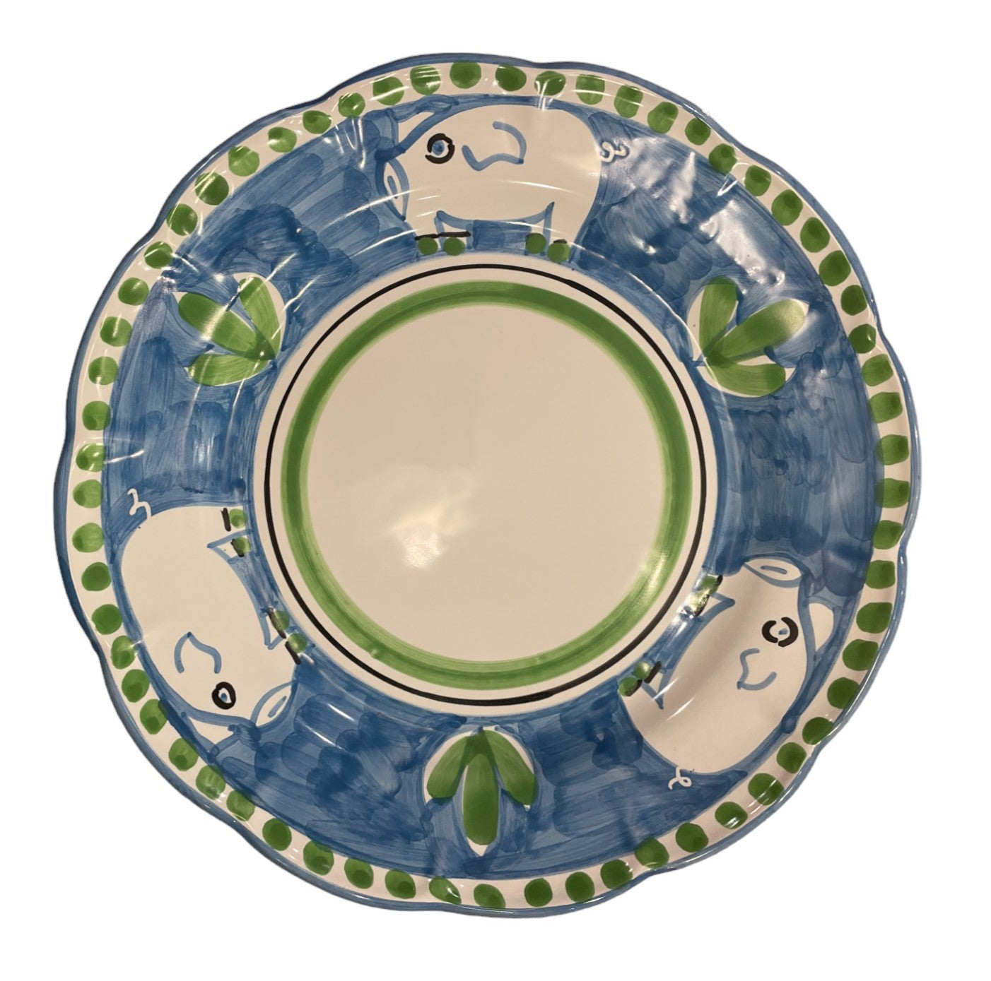 Hand Painted Zoo Plates - Blue