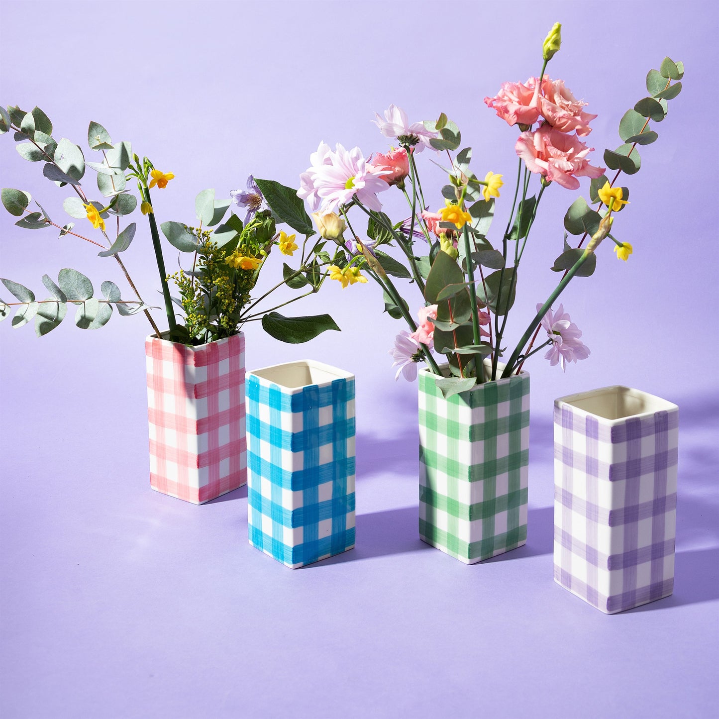 Gingham Vase - Pink