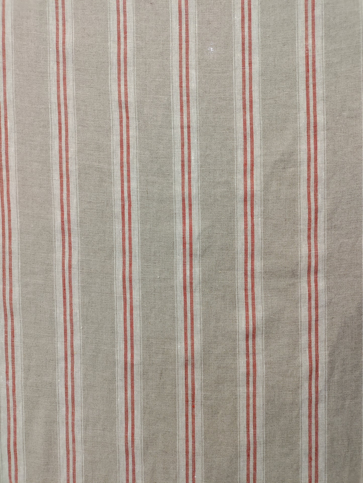 Washed Linen French Stripe - Red
