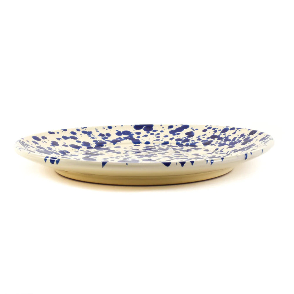 Blue Splatter Dinner Plate
