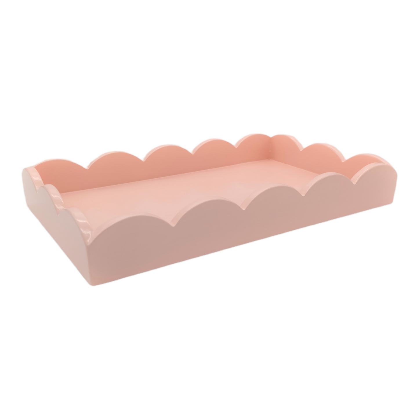 Rose Pink Small Scalloped Tray - Upstairs Downstairs Interiors