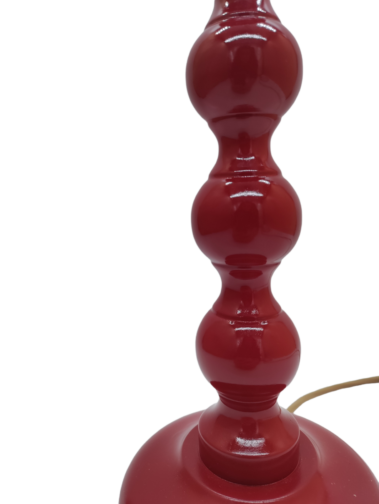 Red Berry Gloss Bobbin Lamp Base