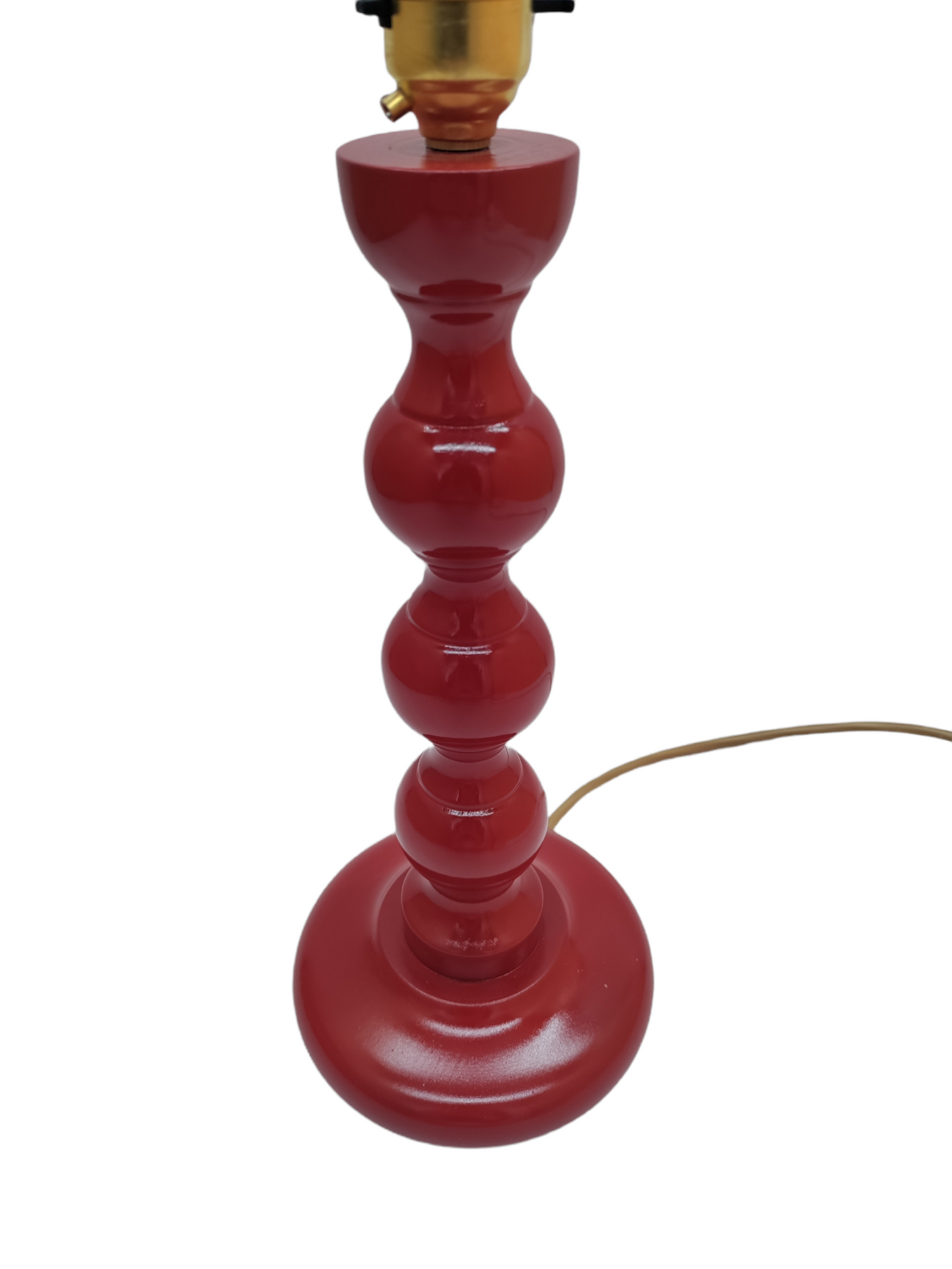 Red Berry Gloss Bobbin Lamp Base