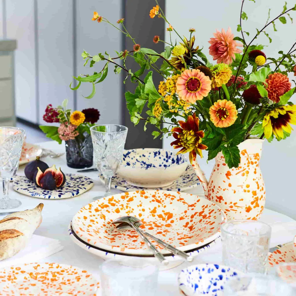 Orange Splatter Dinner Plate