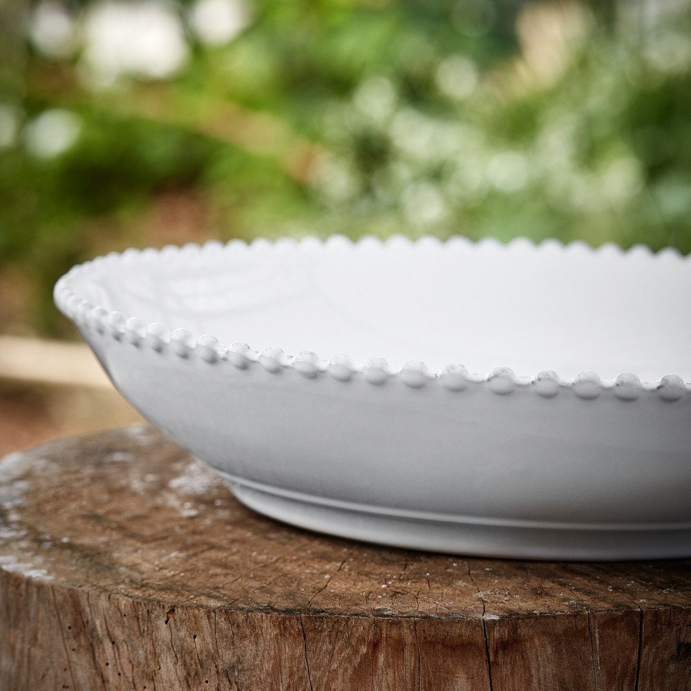 Pearl White Serving Bowl