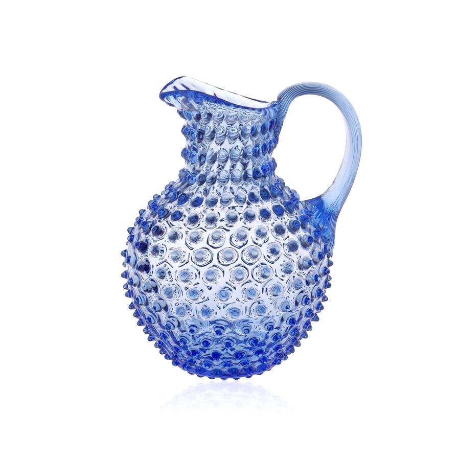 Light Blue Hobnail Glass Jug - Upstairs Downstairs Interiors