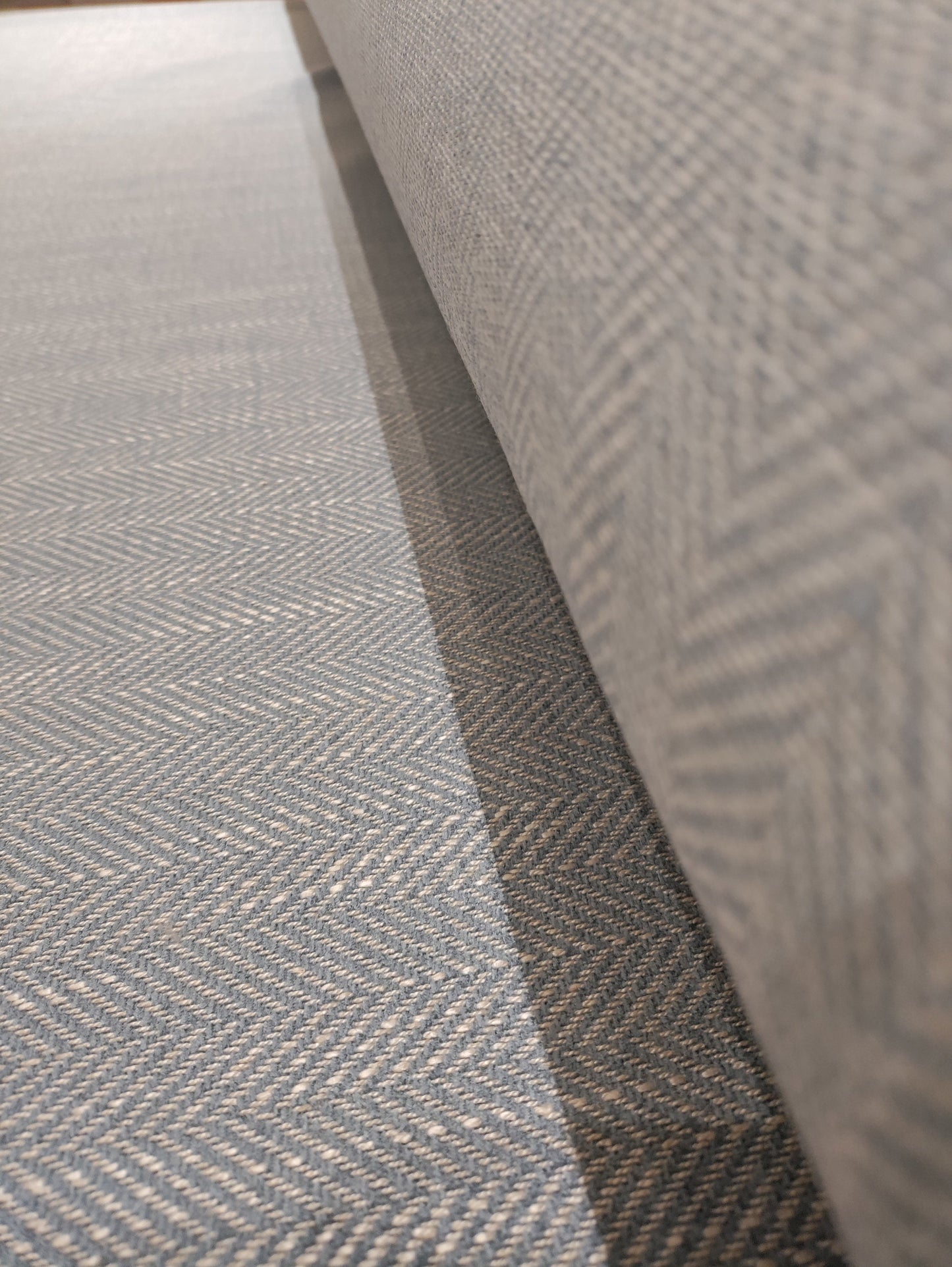 Powder Blue Herringbone - Upstairs Downstairs Interiors