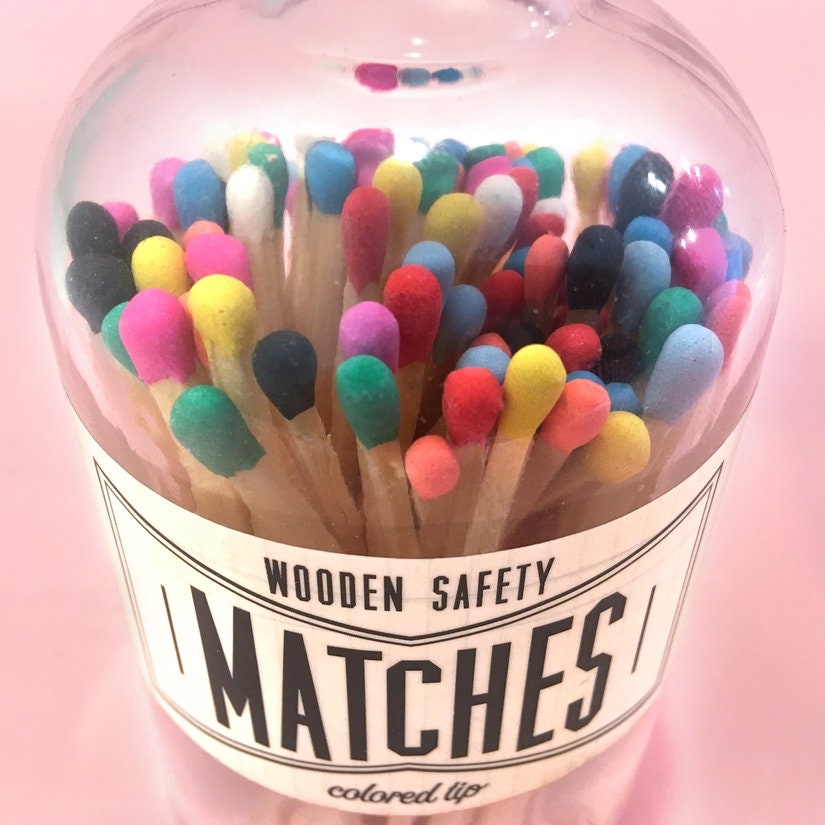 Bottled Multicoloured Matches - Upstairs Downstairs Interiors