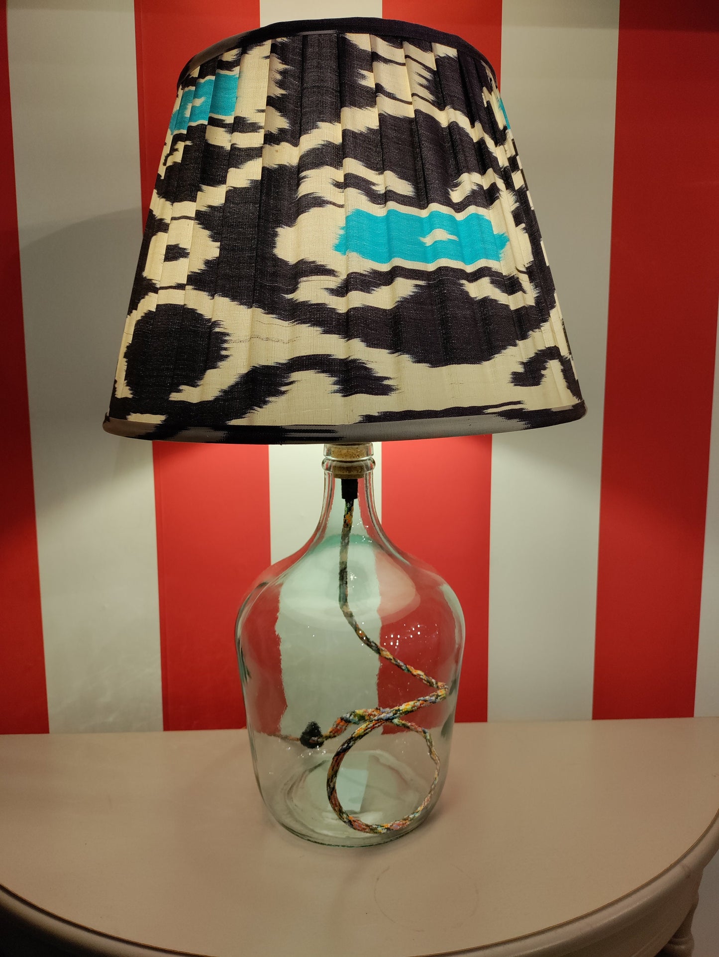 Recycled Glass Table Lamp Base Clear - Upstairs Downstairs Interiors