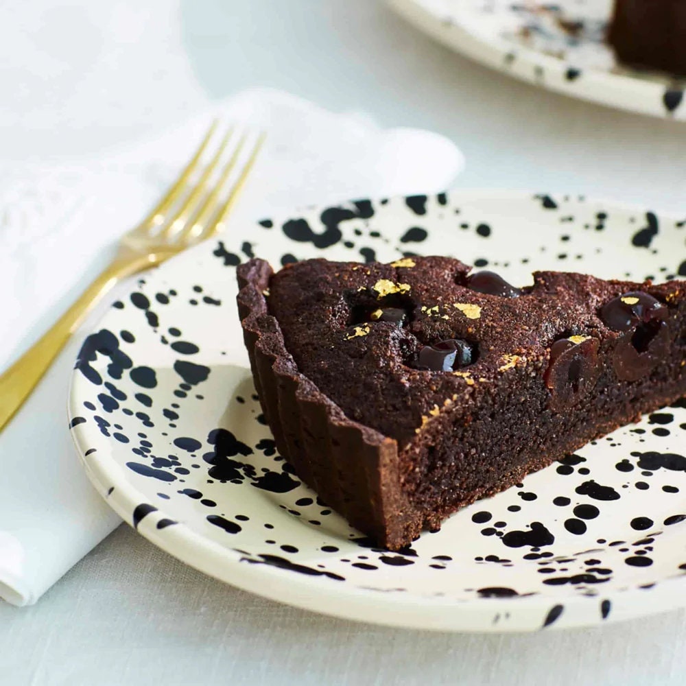 Black Splatter Dinner Plate