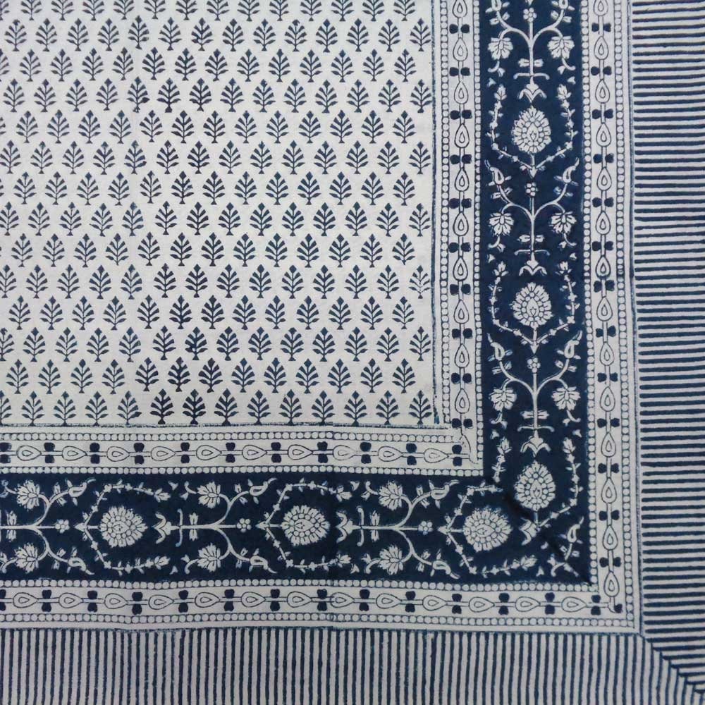 Neem Majolika Block Print Indian Tablecloth