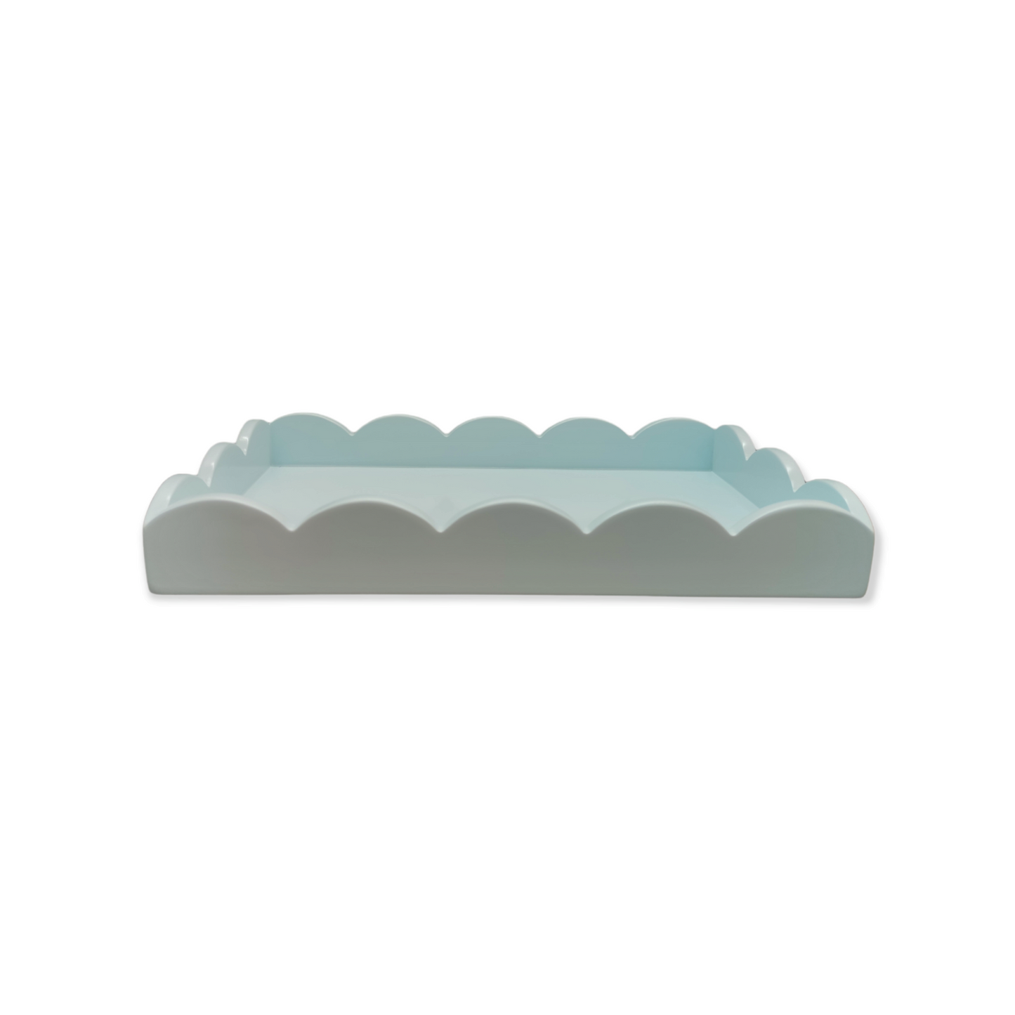 Powder Blue Small Scalloped Tray - Upstairs Downstairs Interiors