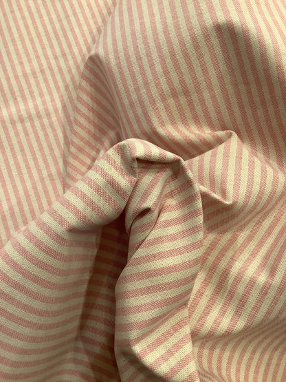Rose Pink Coast Stripe - Double Width - Upstairs Downstairs Interiors