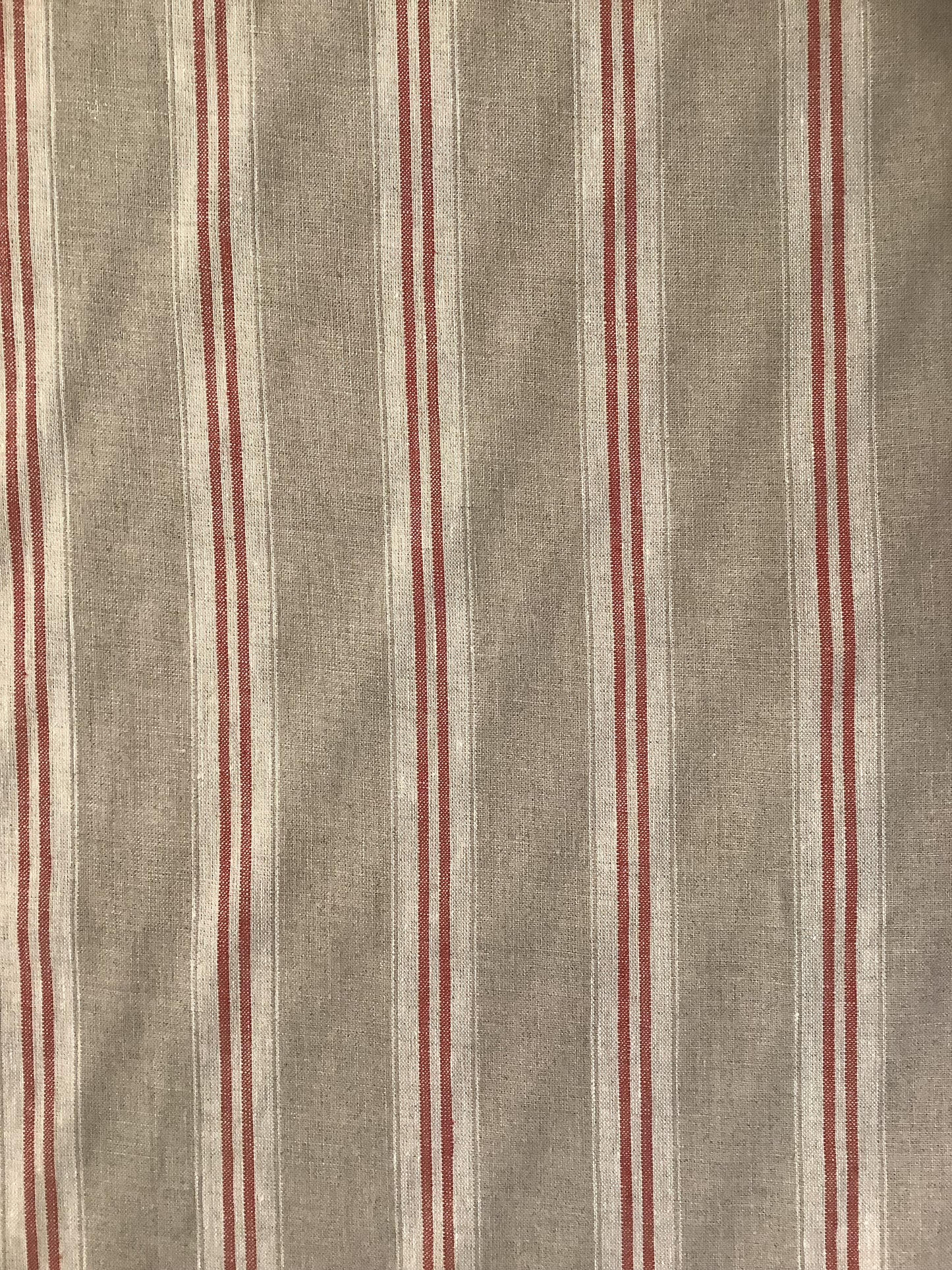 Washed Linen French Stripe - Red