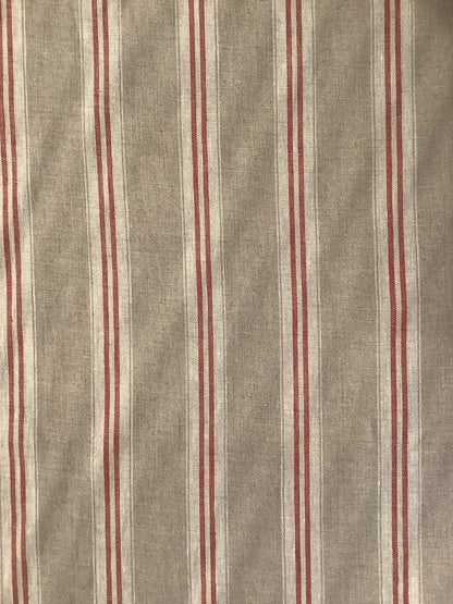 Washed Linen French Stripe - Red