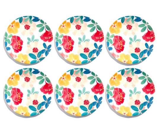 Floral Melamine Plates (set of 2)