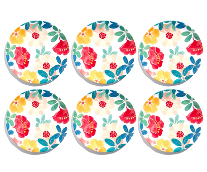 Floral Melamine Plates (set of 2)