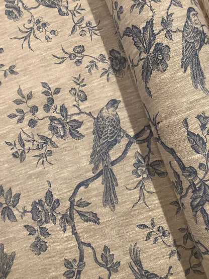 Blue Bird Toile Linen