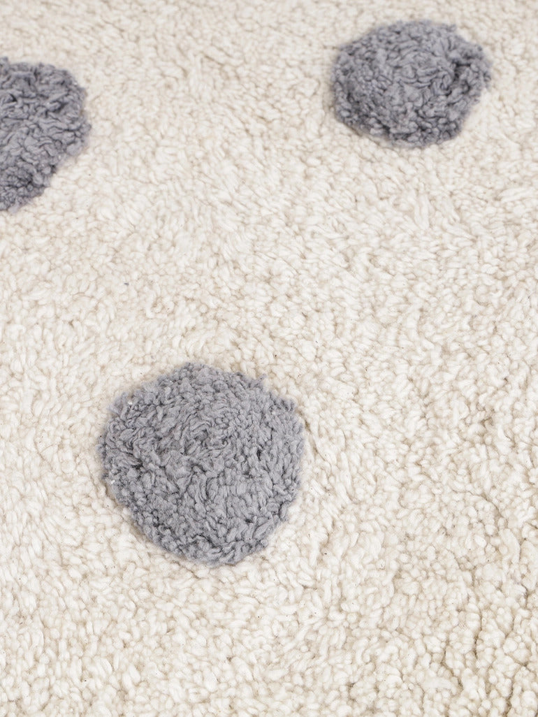 Grey & White Spot Tufted Bath Mat
