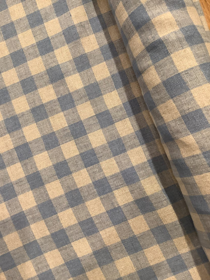 Washed Linen Check - Blue