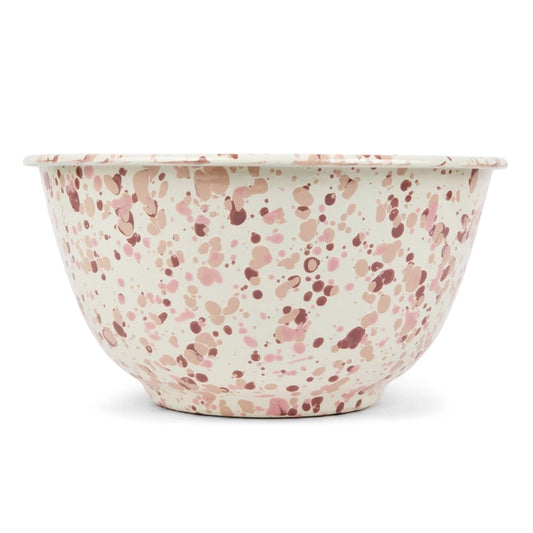 Splatter Enamelware Large Salad Bowl - Rosy Red