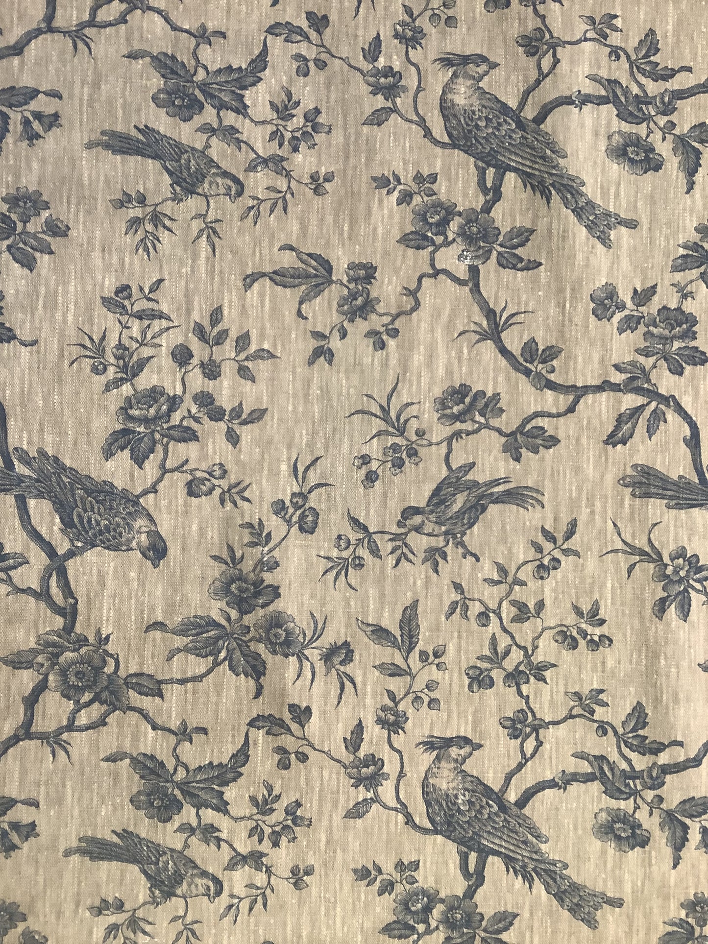 Blue Bird Toile Linen