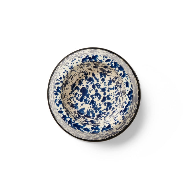 Splatter Enamel Dog Bowl Navy - Small