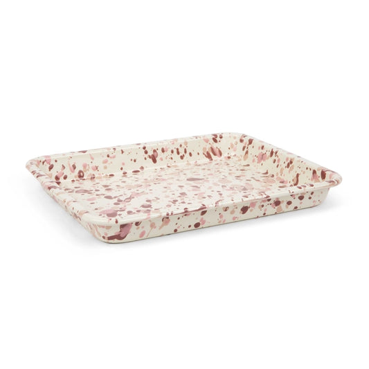 Enamelware Rectangle Baking Tray - Rosy Red