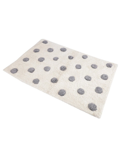 Grey & White Spot Tufted Bath Mat