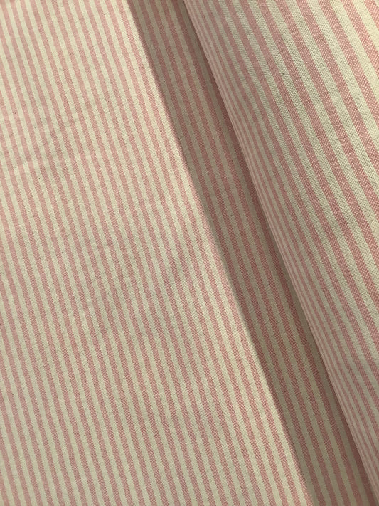 Rose Pink Coast Stripe - Double Width