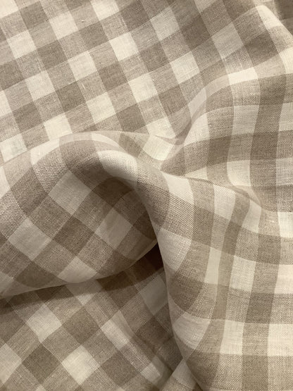Washed Linen Check - Natural