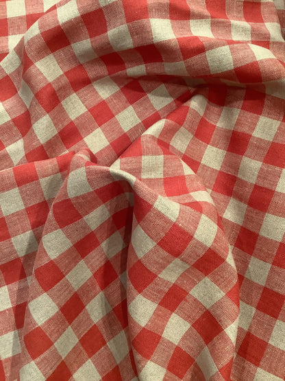 Washed Linen Check - Red