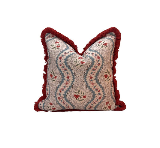 Alison Gee Amelie Blue & Red Cushion | Made to Measure