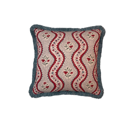 Alison Gee Amelie Warm Red & Blue Cushion