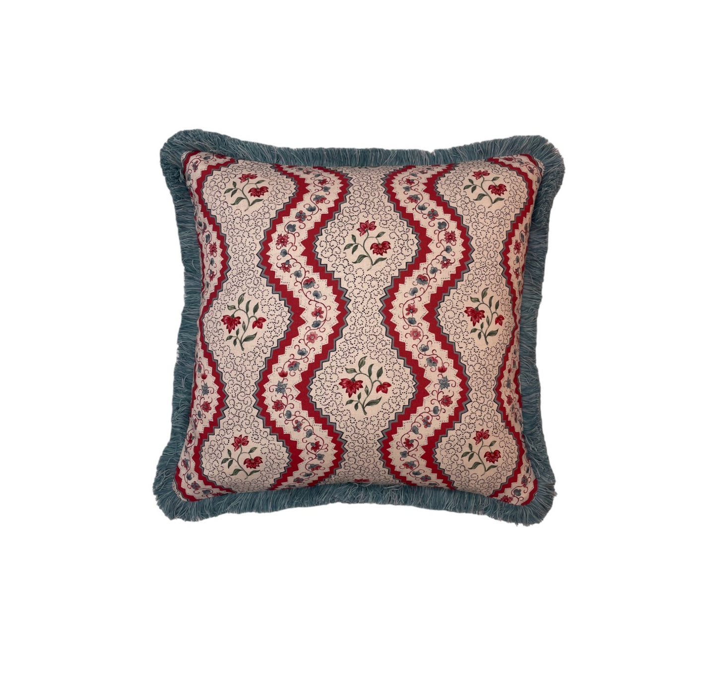 Alison Gee Amelie Warm Red & Blue Cushion