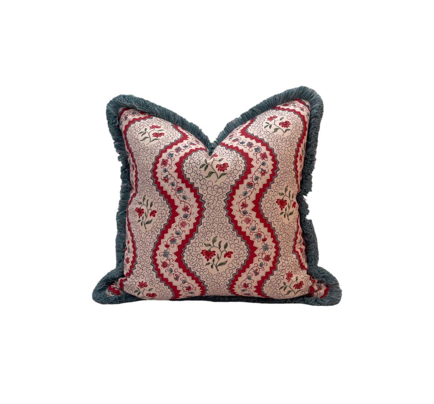 Alison Gee Amelie Warm Red & Blue Cushion