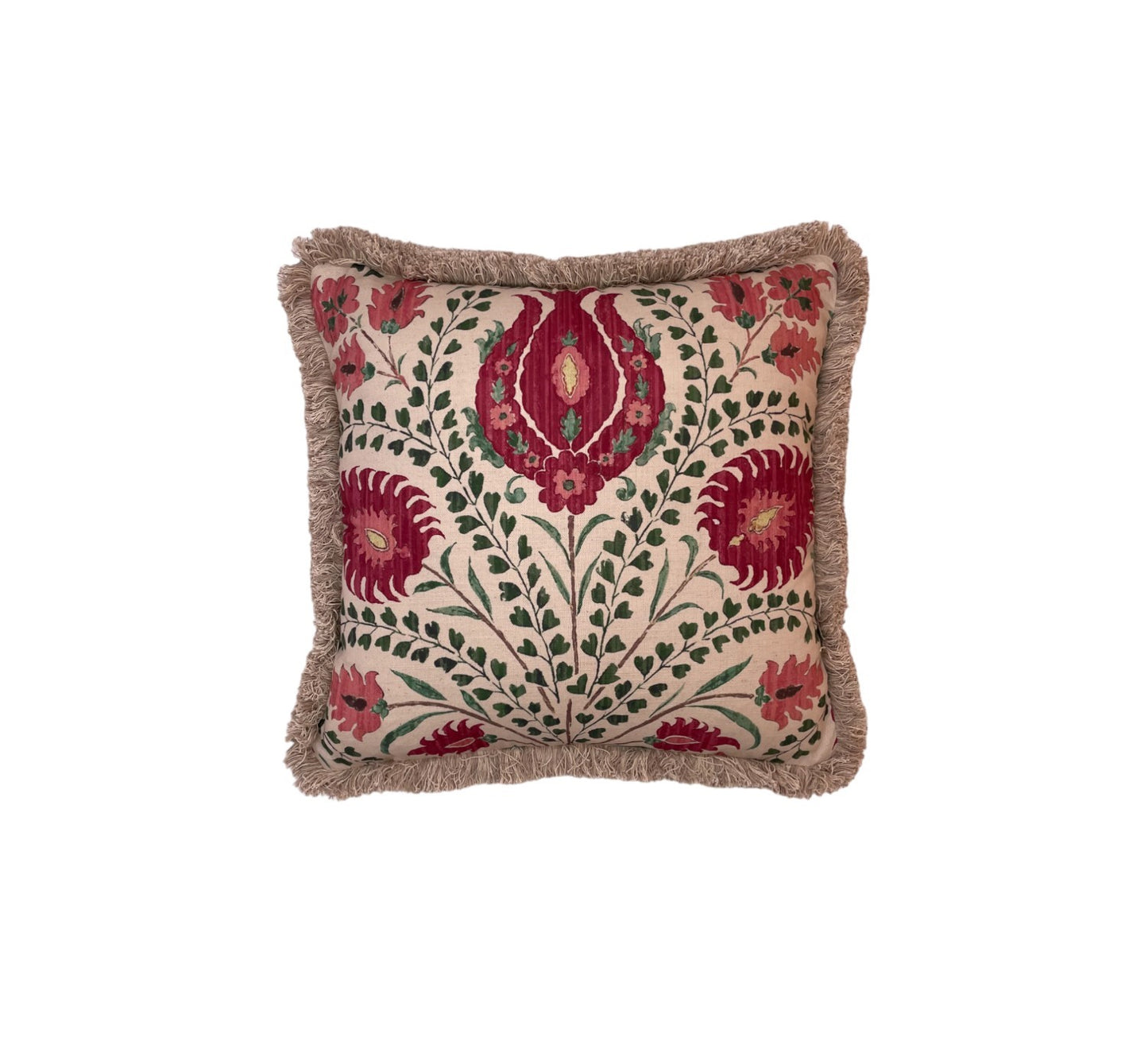 Alison Gee Ottoman Trail Wine & Green Cushion