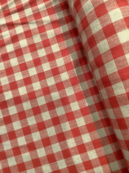 Washed Linen Check - Red