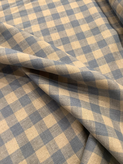 Washed Linen Check - Blue
