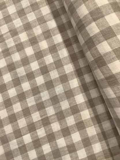 Washed Linen Check - Natural