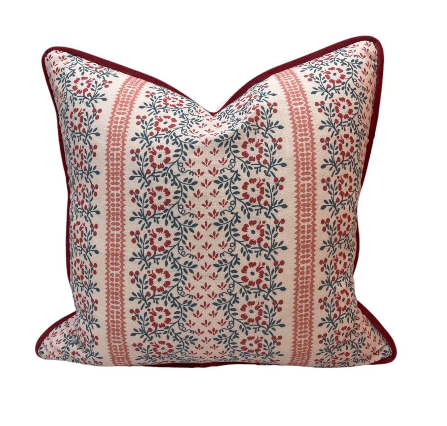 Charlotte Gaisford Suzanne Red Cushion 20" - Upstairs Downstairs Interiors