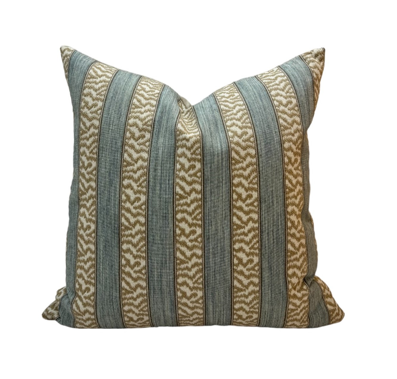 Colefax & Fowler Tilney Stripe Aqua Cushion